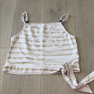 Striped Beige and White Women's Top